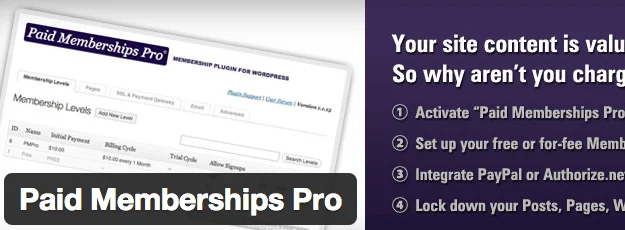 Paid Memberships Pro WordPress Membership Plugin