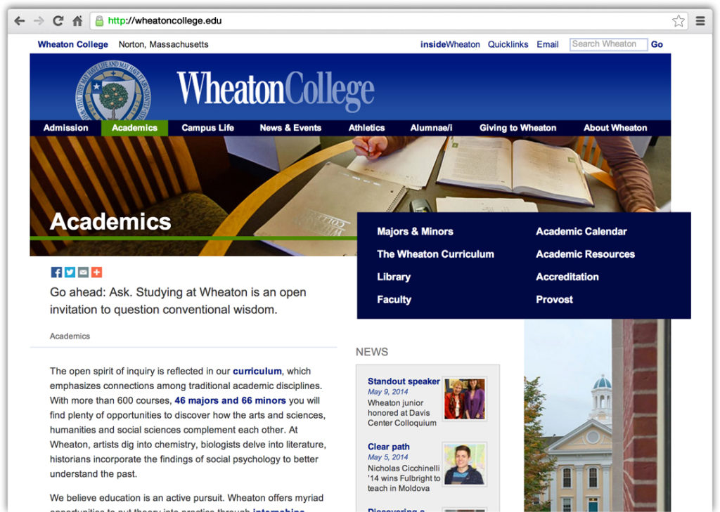 Wheaton College WordPress Website Support