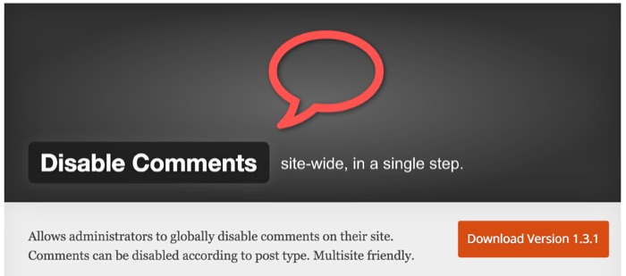 WordPress Disable Comments