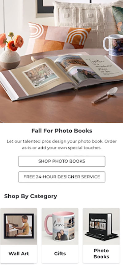 Fall Photo book, maximize customer experience