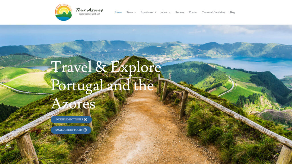 Tour Azores Home Page Screenshot